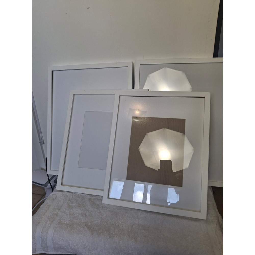 Set of 4 Pottery Barn White Wood Picture Frames Gallery Wall Set 8x10 5x7 Mat